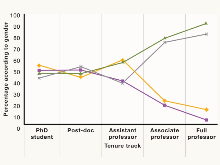 Scissor-shaped curve of gender inequality